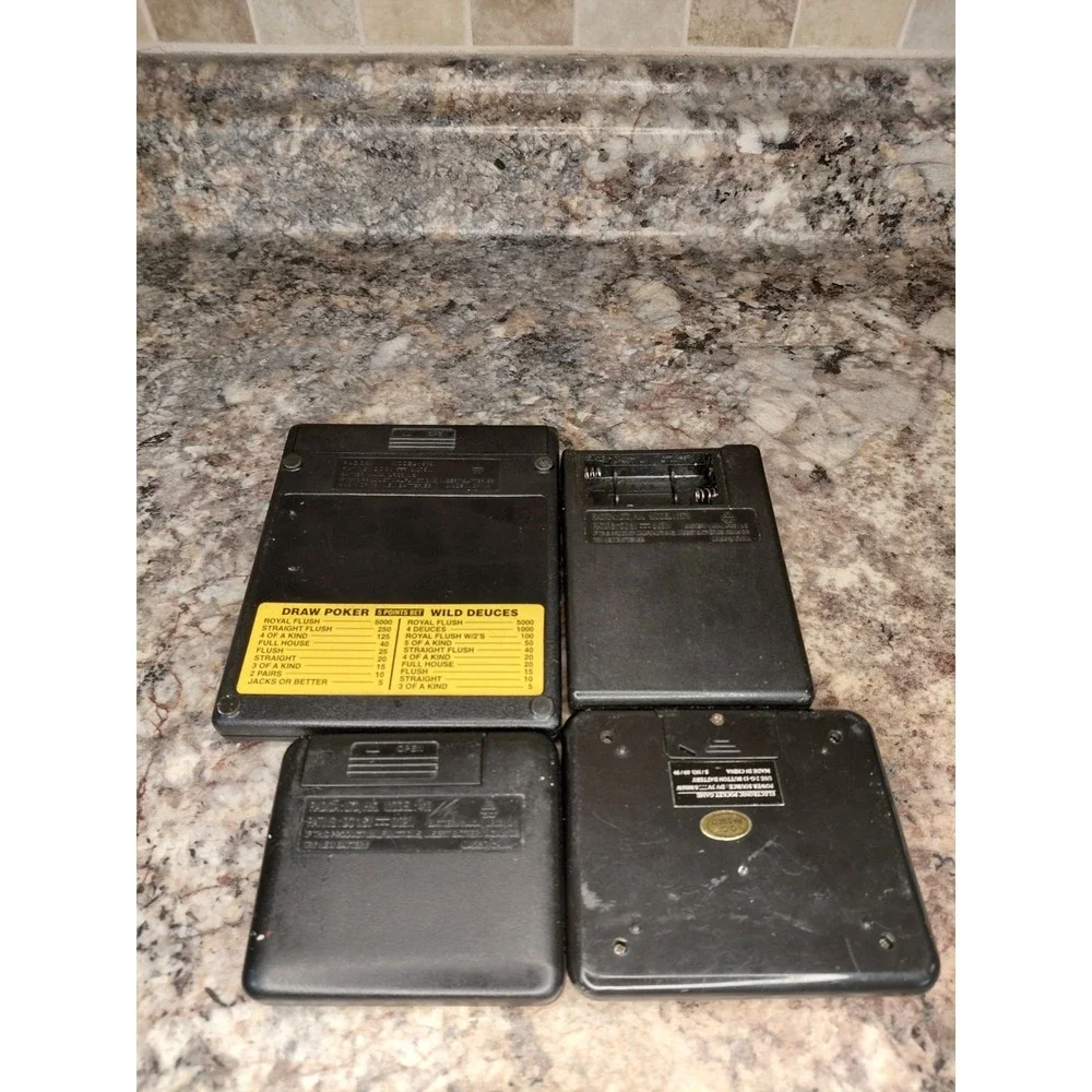 Lot of 4 Radica Handheld Games Poker, Slots, and Poker Slots Untested As Is